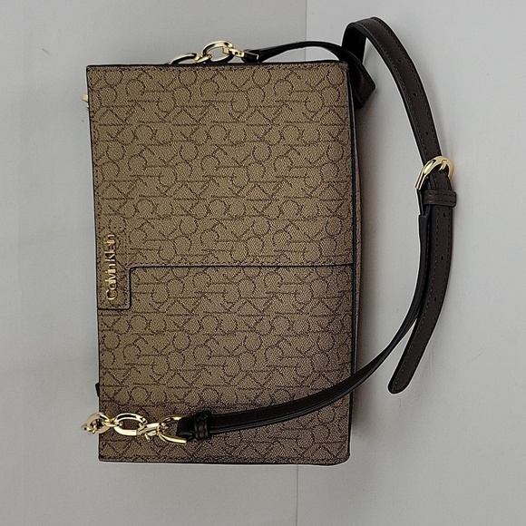 Calvin Klein XBody Bag Tan & Brown Signature Print - Picture 3 of 16